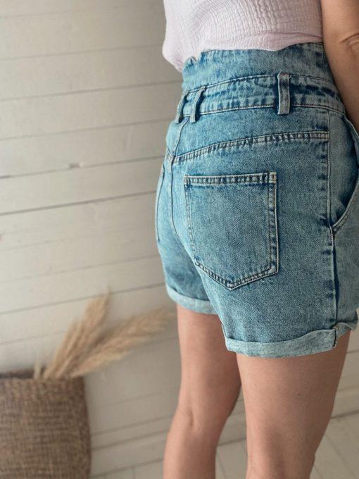 denim shorts - short jeans - paperbag shorts - denim paperbag shorts