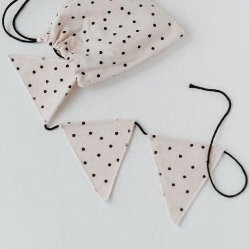 fabric garland with black dots