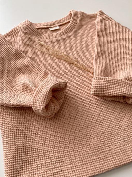 longsleeve met wafelstructuur sand