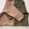 duo longsleeve met wafelstructuur taupe en khaki