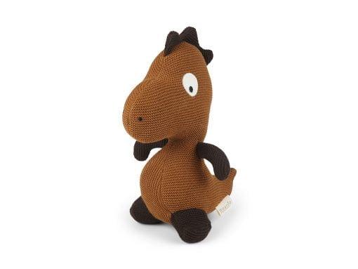 Camel colored dino cuddly toy