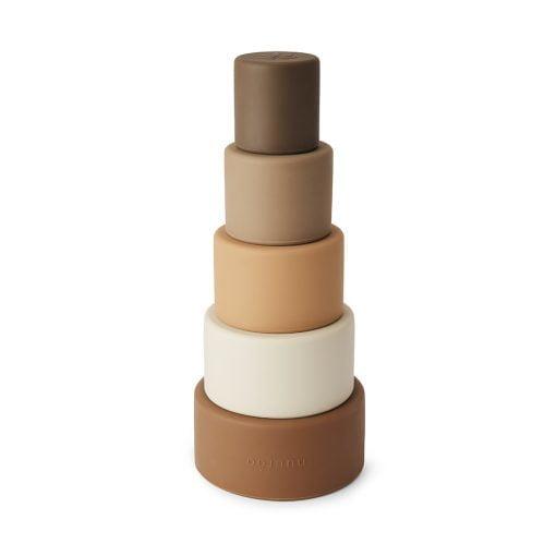 Stacking tower in a brown colour mix