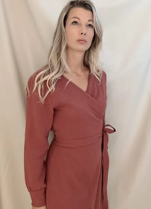 bordeaux overslagjurk dames