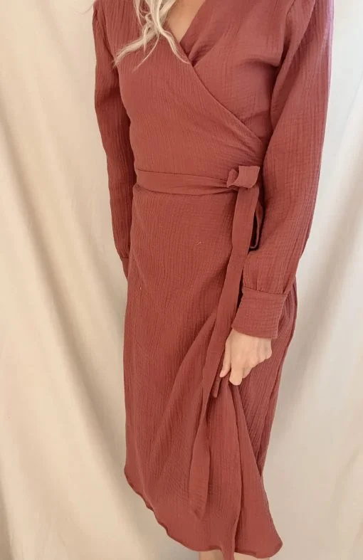 bordeaux overslagjurk dames