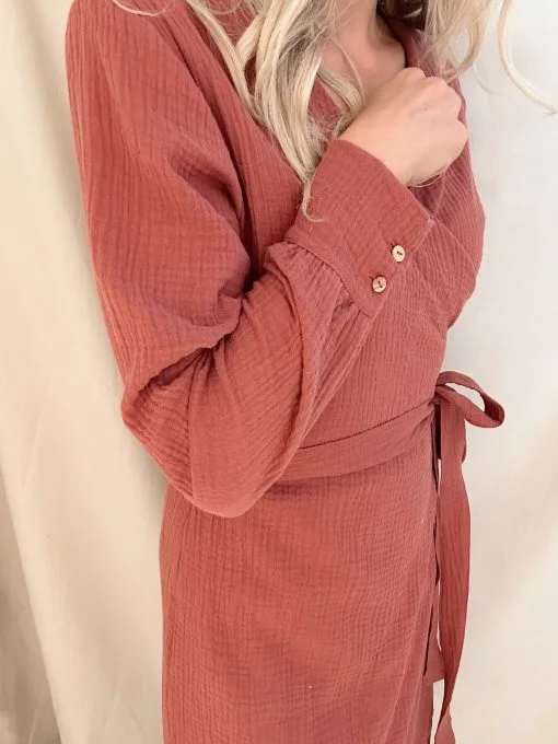 bordeaux overslagjurk dames