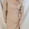 Wickelkleid Damen beige