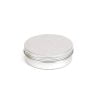 Closed aluminium storage can on white background.
