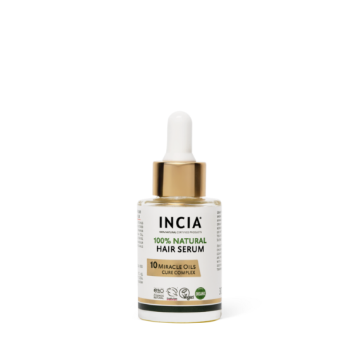 Natural hair serum INCIA with oils and vitamin E for stronger and fuller hair