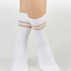 SERENA weiße Socke – sportliches Design im Retro-Tennis-Look